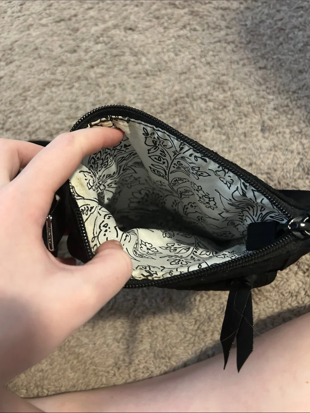 Vera Bradley Black Quilted Crossbody Pouch